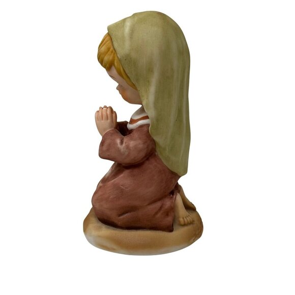 Enesco Little Bible Friends Girl Praying Figurine E-4875 1981 Lucas  Nativity - Picture 4 of 9